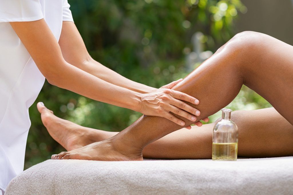 Leg massage at resort spa