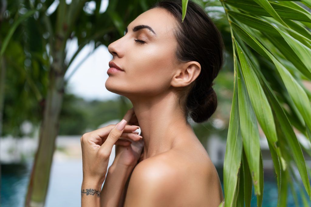 Beauty portrait, soft skin. Female model with natural make-up