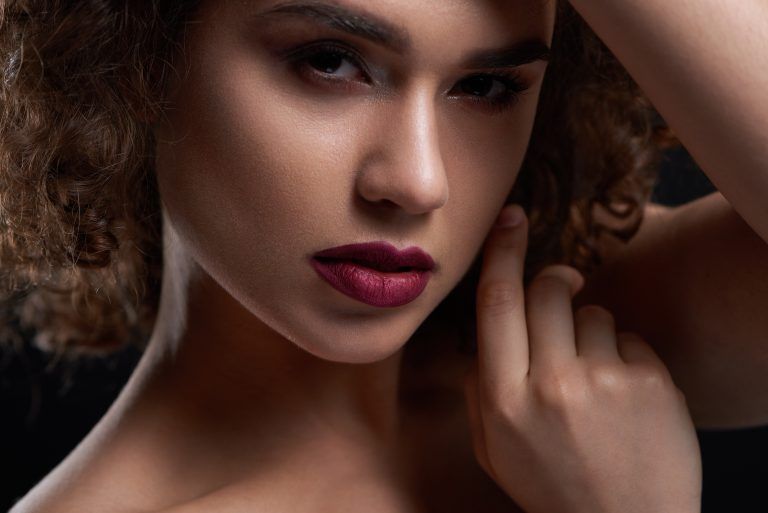 Close up of beatiful curly girl